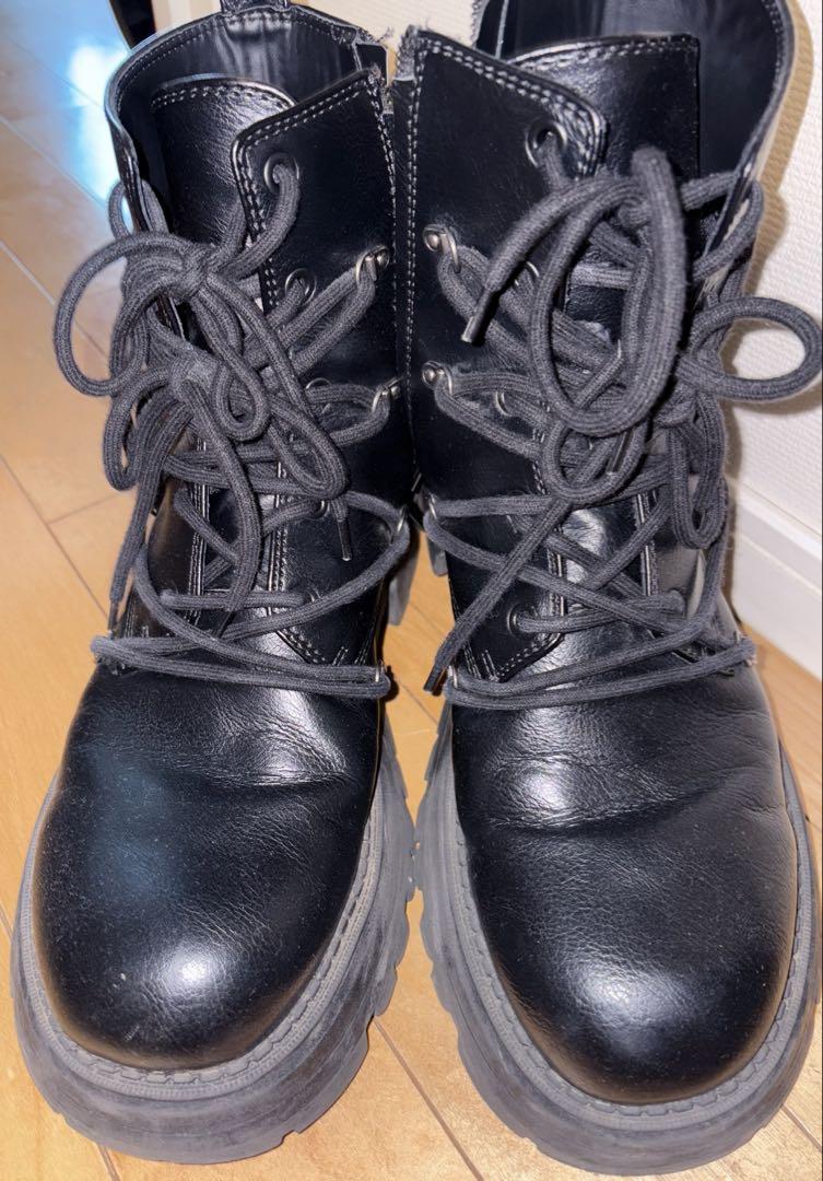 希少 レースアップブーツ 厚底 ZARA 47