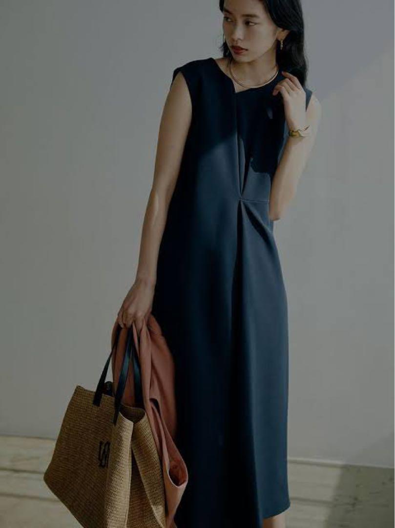 OTONA SHORT JACKET SET UP DRESS ネイビー　M