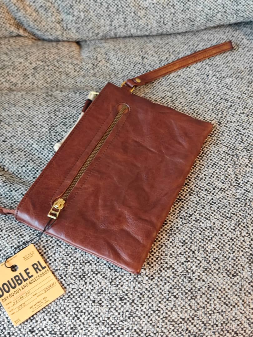 rrl ダブルアールエル　レザーポーチ　小物入れ　クラッチバッグ