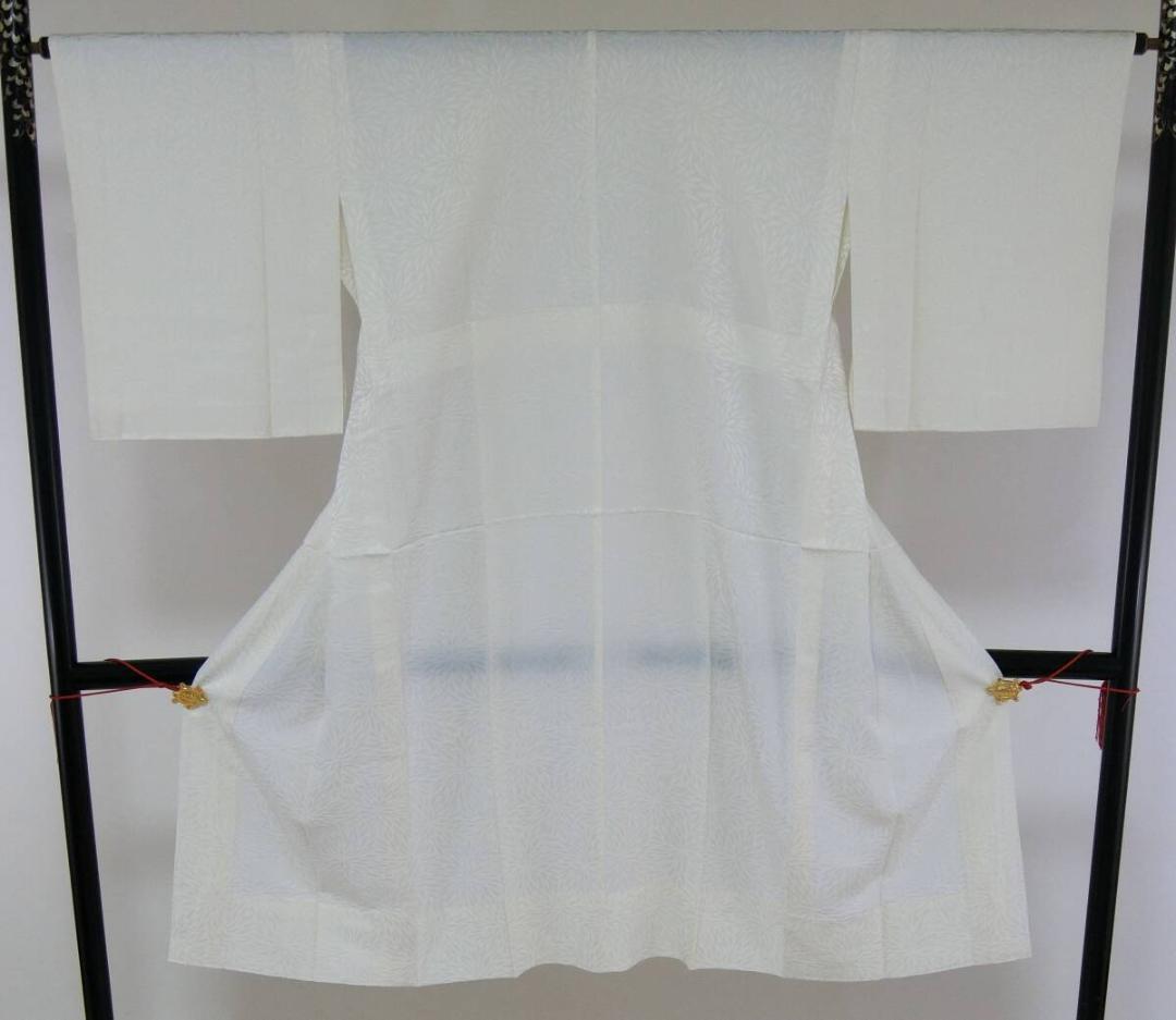 美品 夏着物 正絹 絽“涼感たっぷりで甘いミルキーホワイト