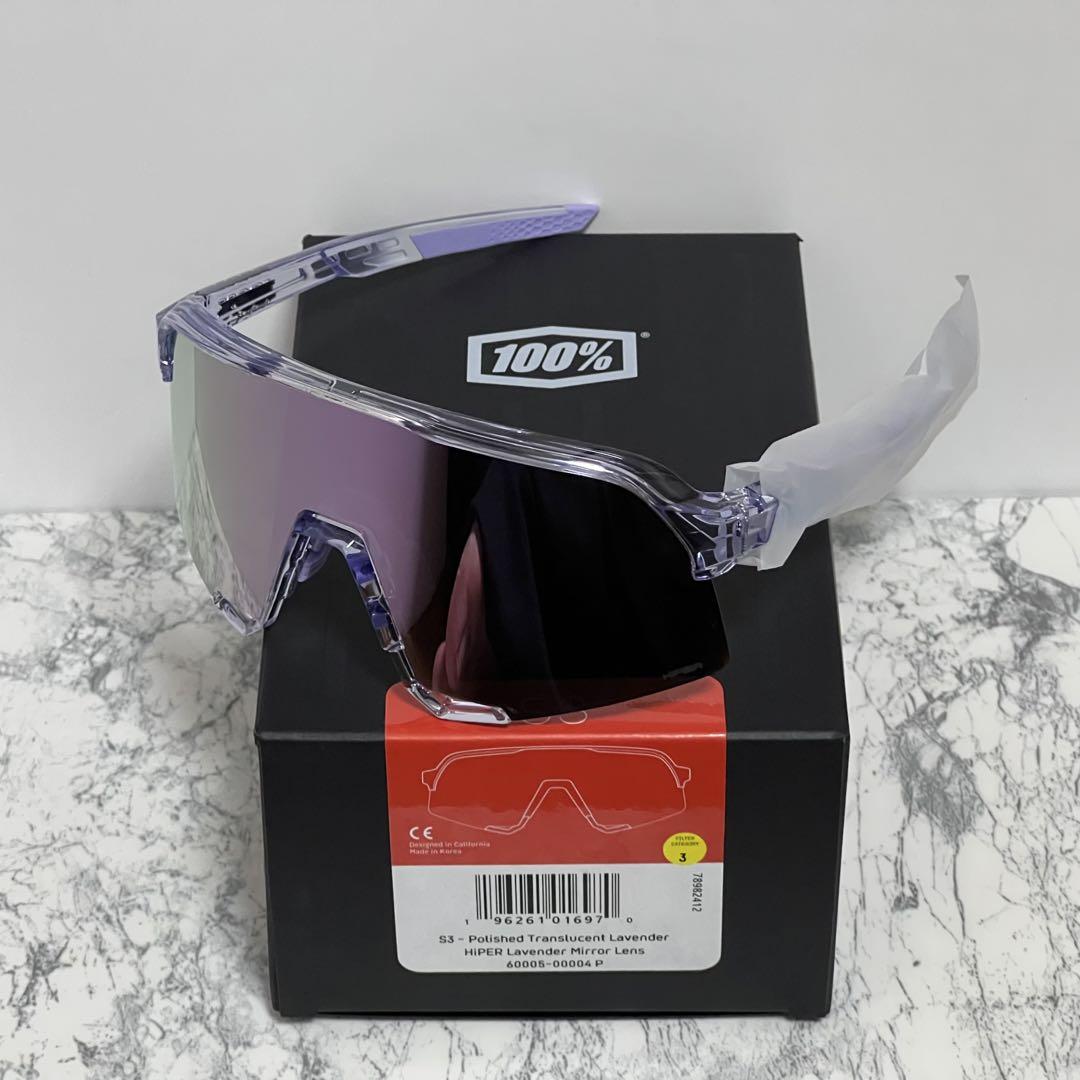 100%サングラス　S3 lavender S3 - Polished Translucent Lavender - HiPER® Lavender Mirror