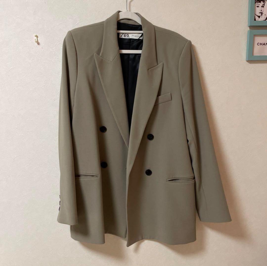 りこ様 ZARA ザラ ダブル テーラードジャケット 希少品 グレージュ