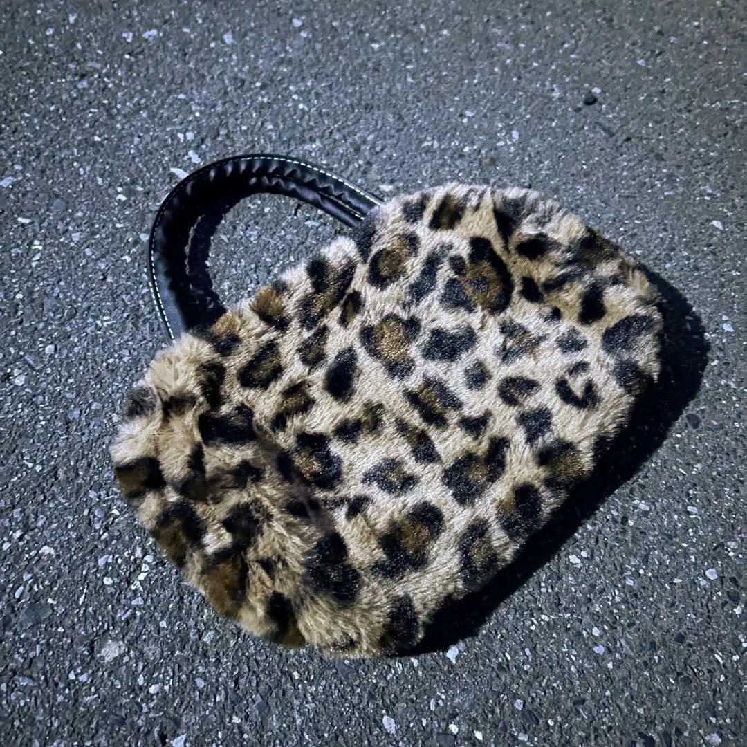 00s archive leopard fur handbag Y2K