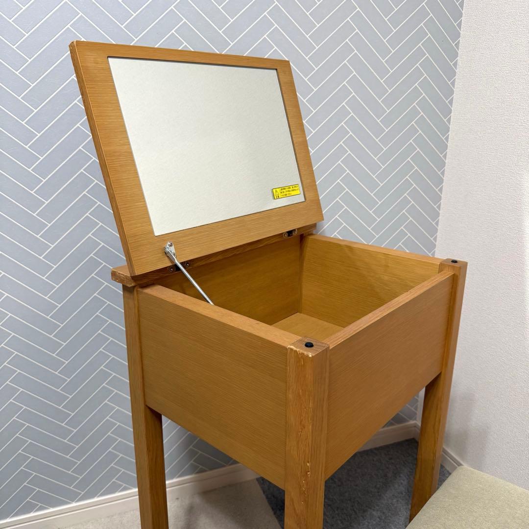 無印良品 ドレッサー 鏡台 コンパクト オーク材 北欧 椅子付き - メルカリ