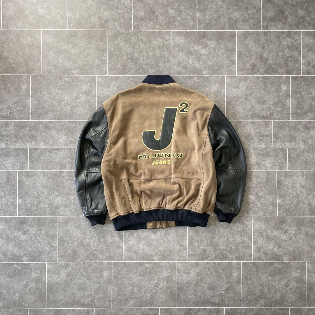 80-90's Mr.junko スウェード 切替 オールレザー スタジャン L