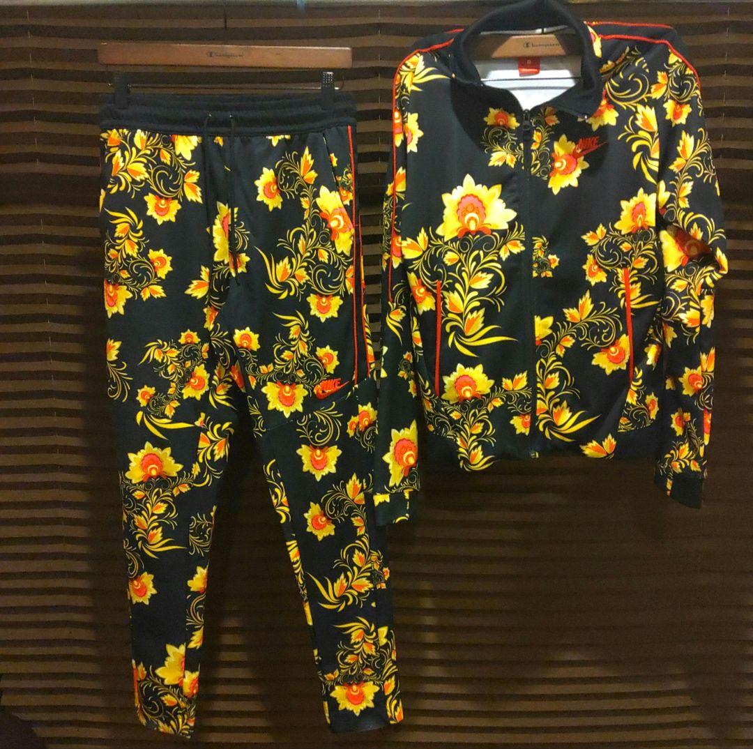 NIKE フローラル 花柄 総柄 プリンテッド セットアップ ジャージ-