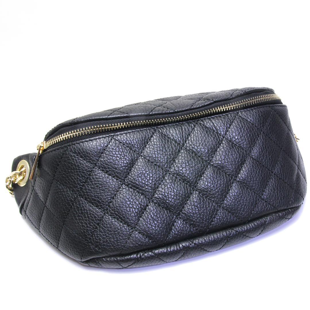 美品 オウレンティ キルティング レザー ボディバッグ ウエスト 黒