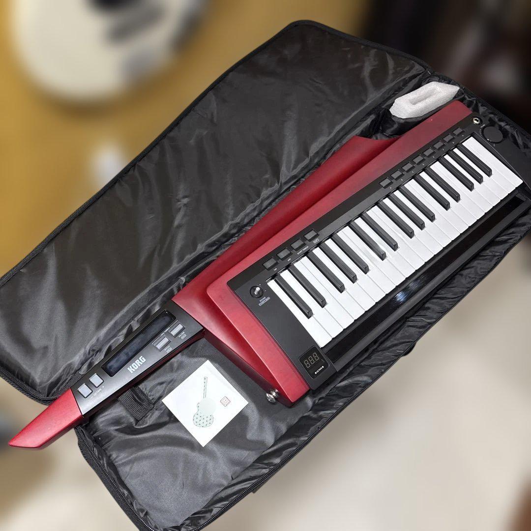 美品】KORG RK-100S ショルダーキーボード レッド ソフトケース