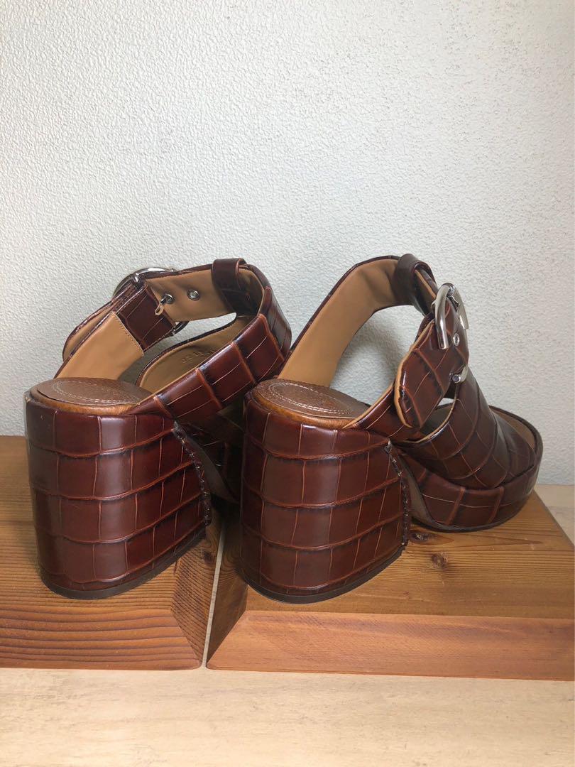 Chloe クロエ　レンガ　型押し　サンダル　36