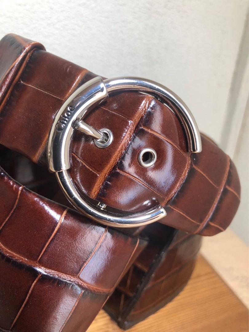 Chloe クロエ　レンガ　型押し　サンダル　36