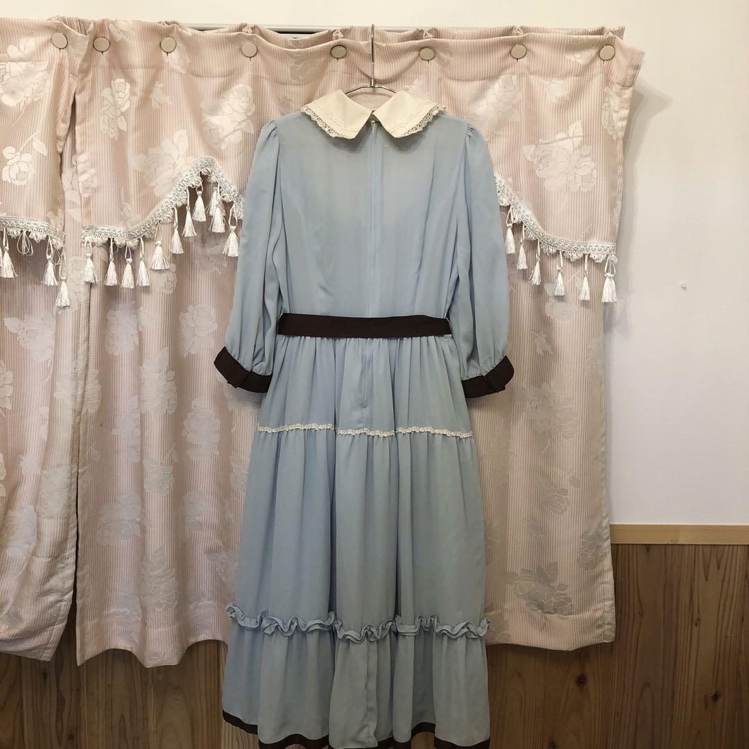 イノセントワールド 丸襟ヨークティアードワンピース M