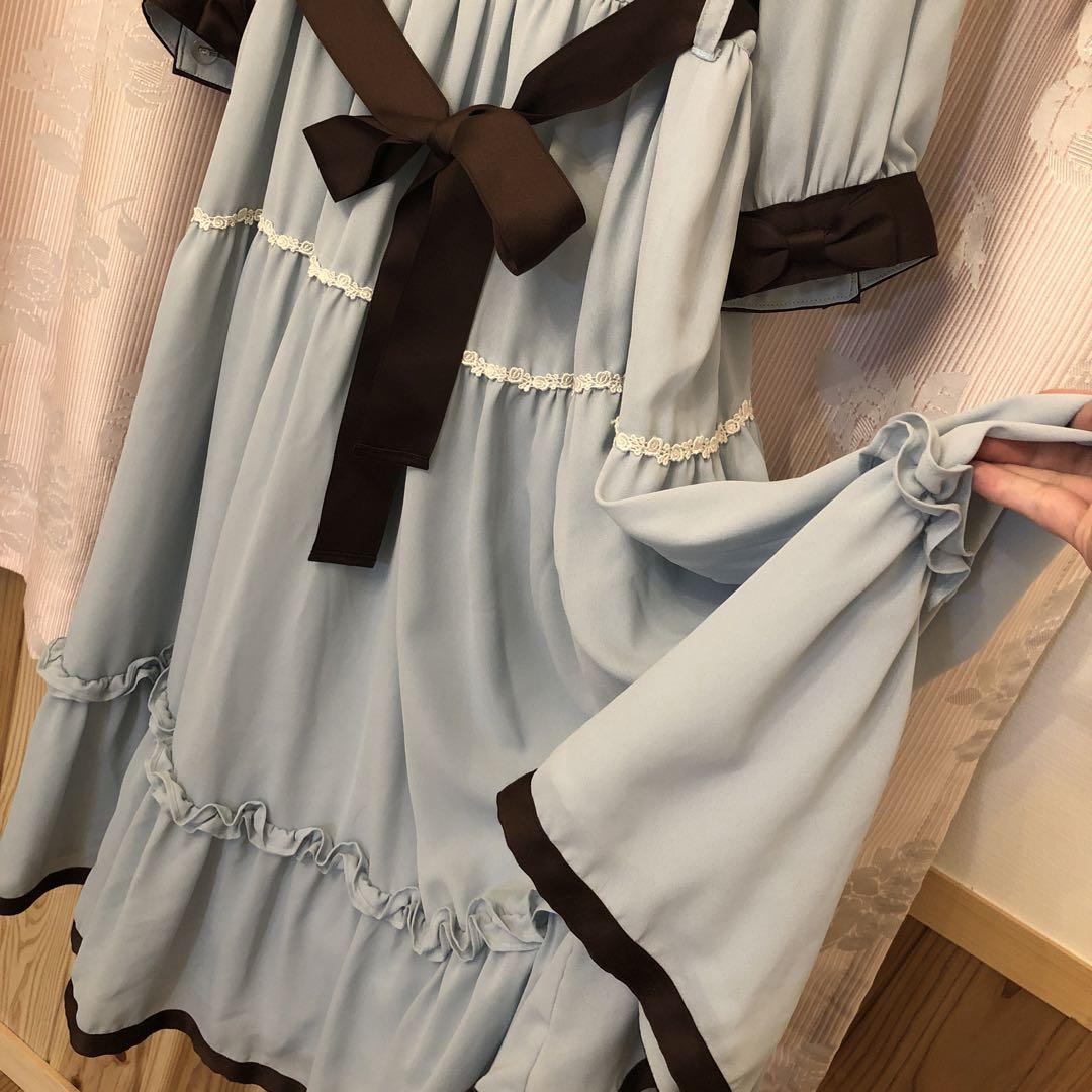 イノセントワールド 丸襟ヨークティアードワンピース M