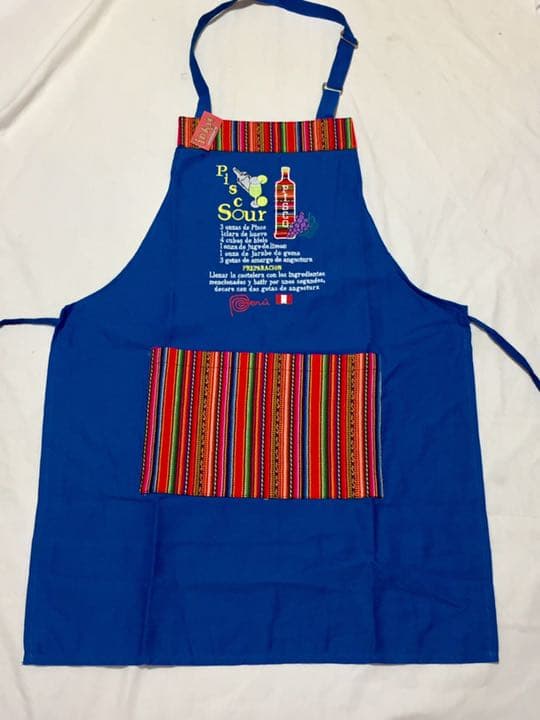 エプロン アンデスの織物 民族 ペルー料理 ピスコサワーのレシピ ブルー 青 メルカリ エプロン アンデスの織物 民族 ペルー料理 ピスコサワーのレシピ ブルー 青 メルカリ