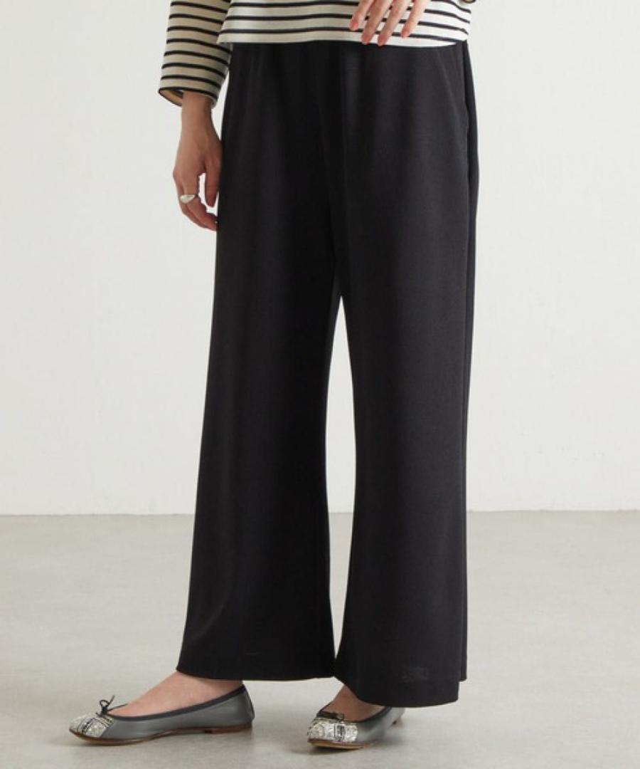 BEARDSLEY ドライタッチパンツ　ブラック　ビアズリー　ワイドパンツ　1