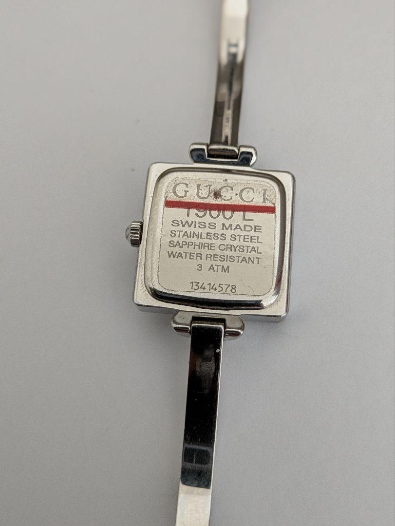 GUCCI スクエア型 手巻き時計 シルバー