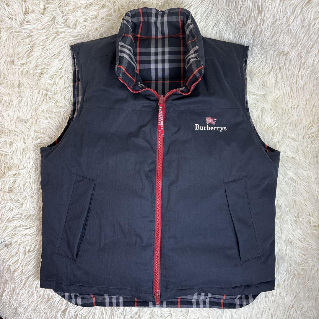 美品✨Burberry's リバーシブル ダウンベスト チェック ホースロゴ M