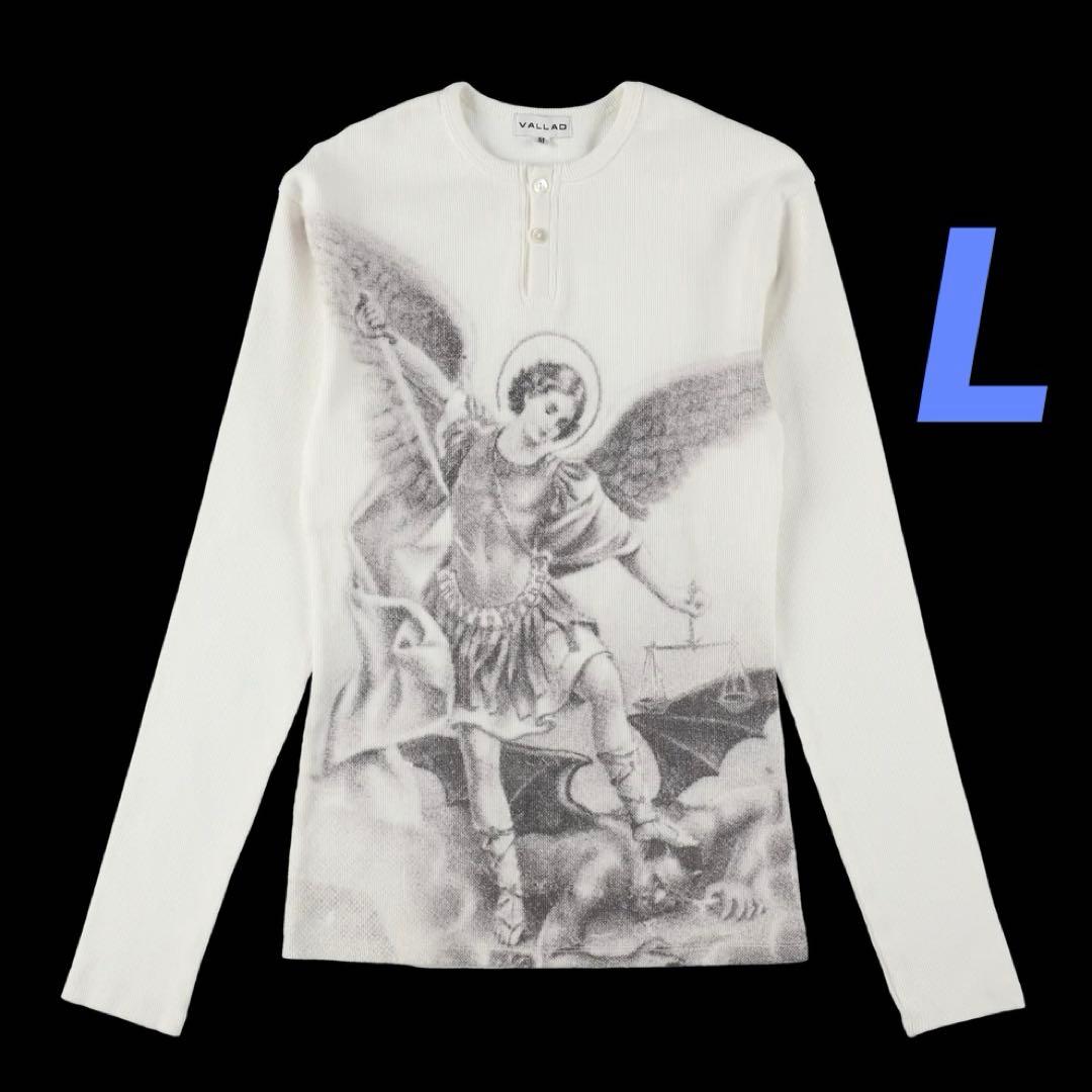 即日発送 VALLAD HENRY NECK L|S ホワイト サーマル L