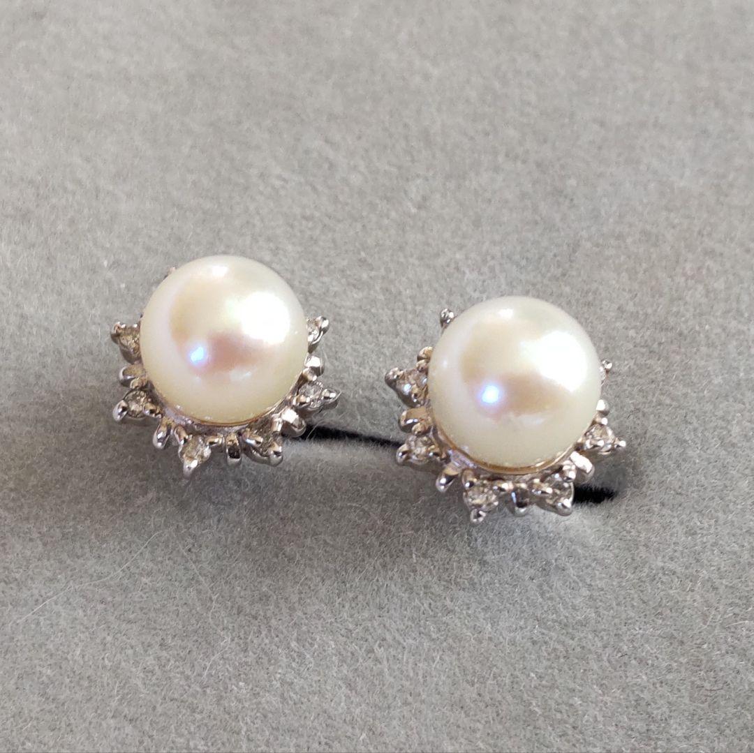 K パールピアス 楽天市場】真珠 淡水 パール ピアス 双子 K18 K14WG ホワイト系