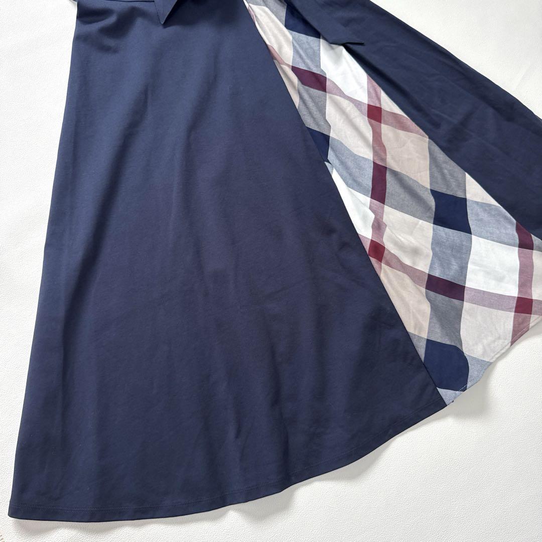 美品✨ブルーレーベルクレストブリッジ　リボン付き　ワンピース　３８　M相当
