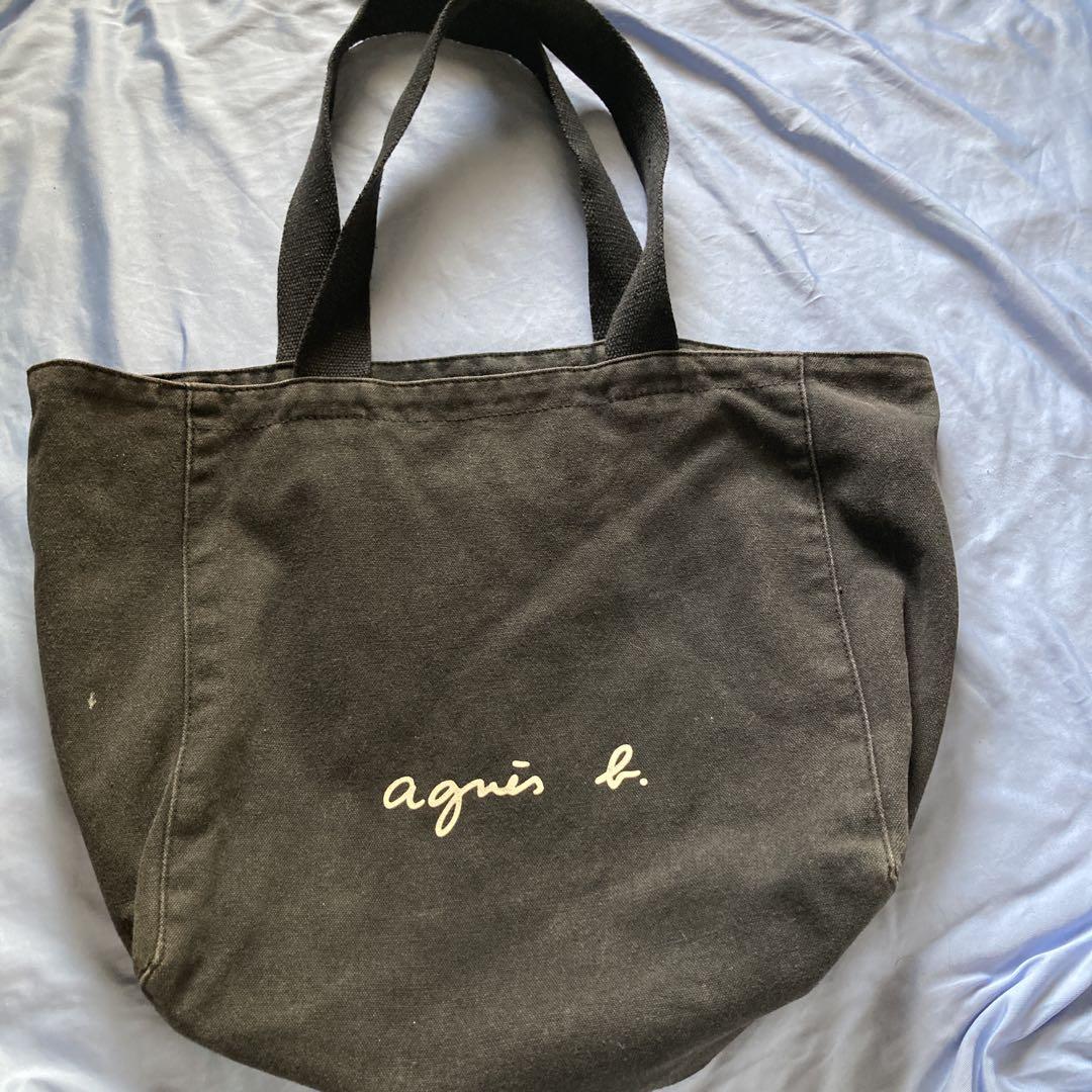 agnès b. ブラック トートバッグ agnès b. ブラックトートバッグ - メルカリ