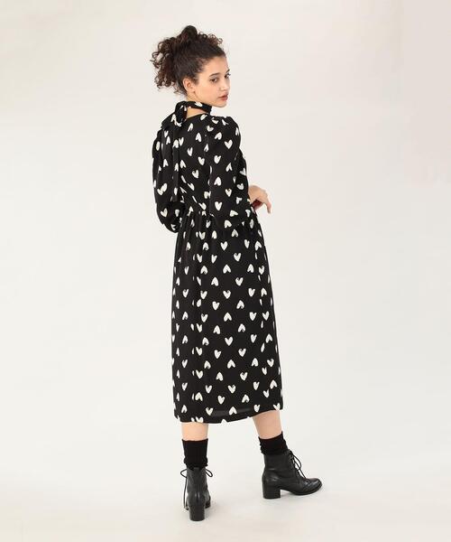 【激安通販 オンラインショップ】日用品 b. To by 38 ハートプリントドレス b.アニエスベー agnes ワンピース
