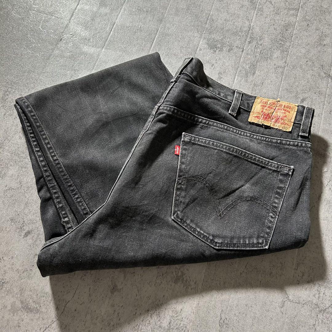 【本物新品保証】 USA製 Levi's 黒 フェード W44 ブラックデニム リーバイス 550 パンツ