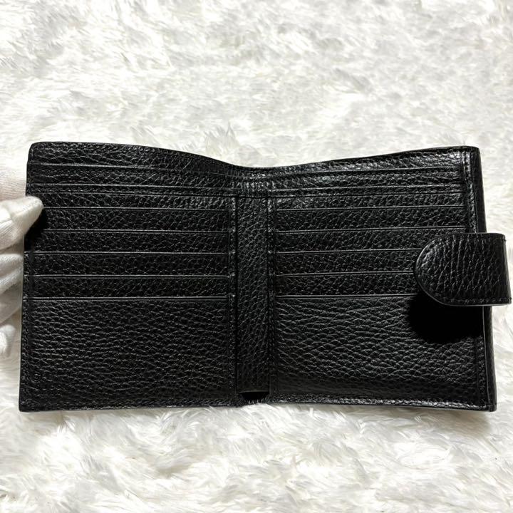 全国無料安い 美品 グッチ インターロッキング 二つ折り財布 Wホックレザー レディース 黒 OGoH0-m33528780870 最安値爆買い