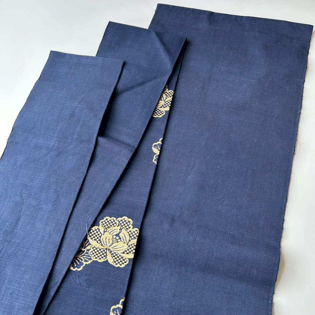 名古屋帯 紬 花柄 上品 素敵なデザイン 八寸 正絹 T-5879