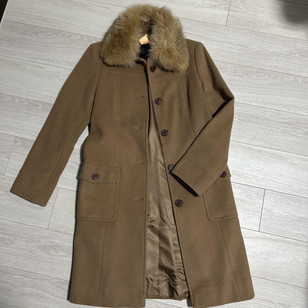 ◇MICHAEL KORS◇ ウールカシミヤ コート フォックスファー付き