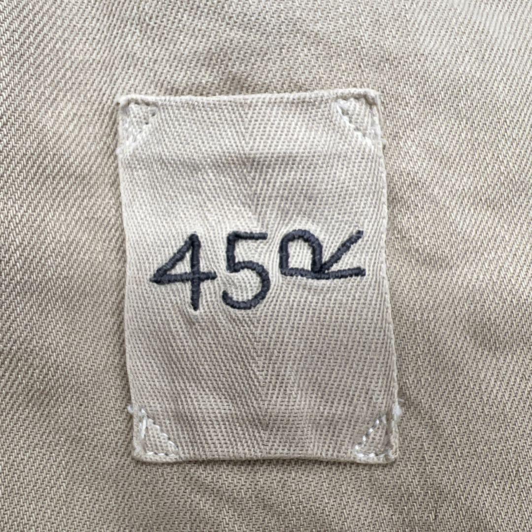 45R ペイズリー刺繍 ワークジャケット コットン ベージュ メンズ