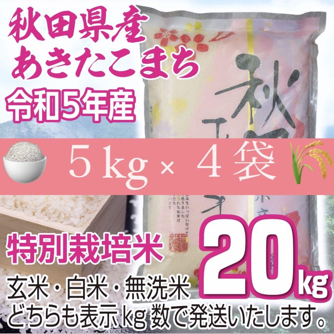 令和5年産 秋田県産 【特別栽培米】 あきたこまち 20kg 無洗米