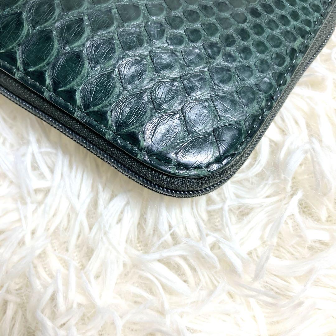 【良品】アタオ＊パイソン L字ファスナー ゴールドプレート