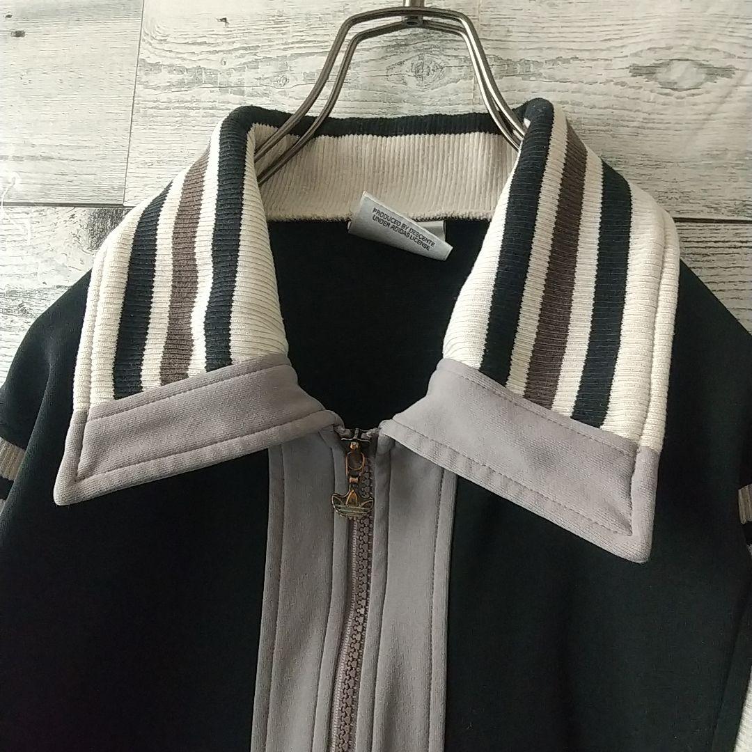 L 80s adidas トラックジャケット ガイコツ vintage 80s アディダス 刺繍ロゴ ガイコツ トラックジャケット デサント製 L