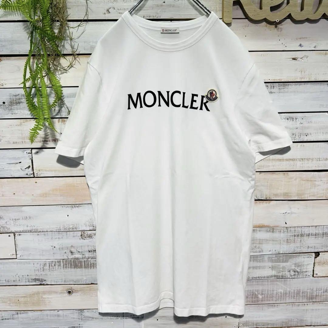 モンクレール ブランドロゴ Tシャツ ワッペン M 白 23ss