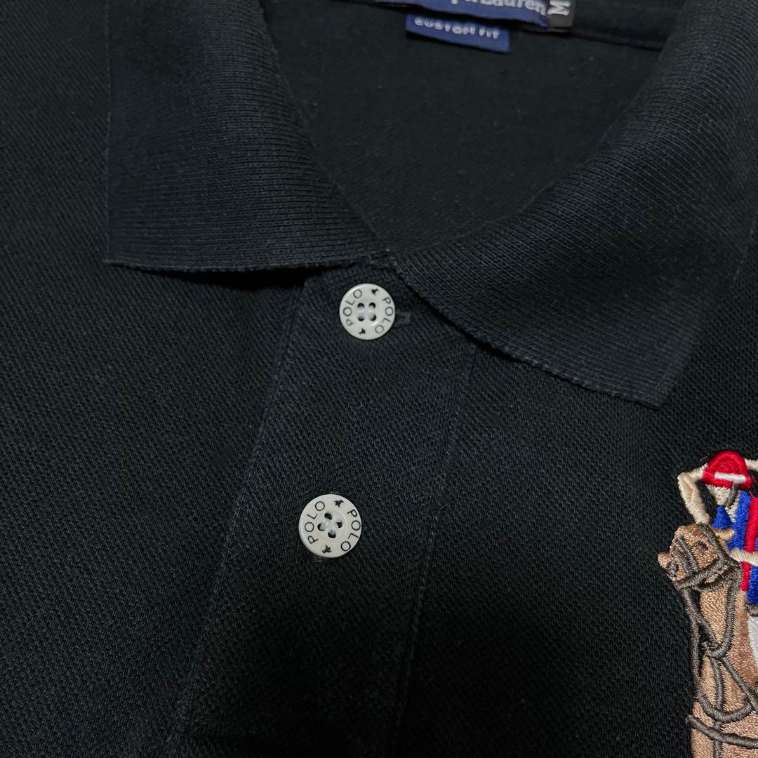 ☆現行タグ☆ポロラルフ ビッグポニー ナンバリング 半袖ポロ L ブラック 黒 現行タグ Polo Ralph Lauren ポロラルフローレン 刺繍 ビッグ