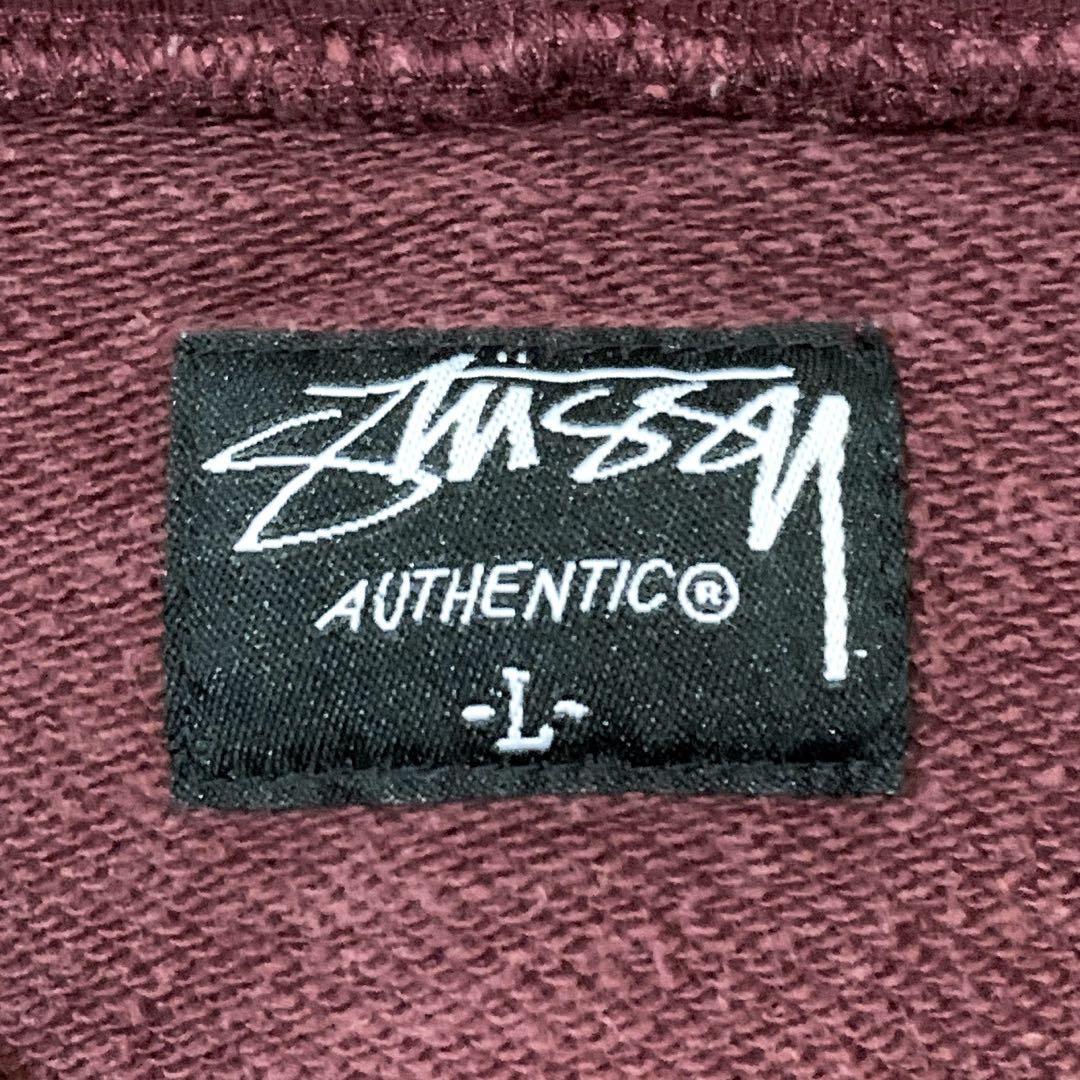 『00s』STUSSY パーカー ◎デカロゴ フェルト 裏パイル フェード感