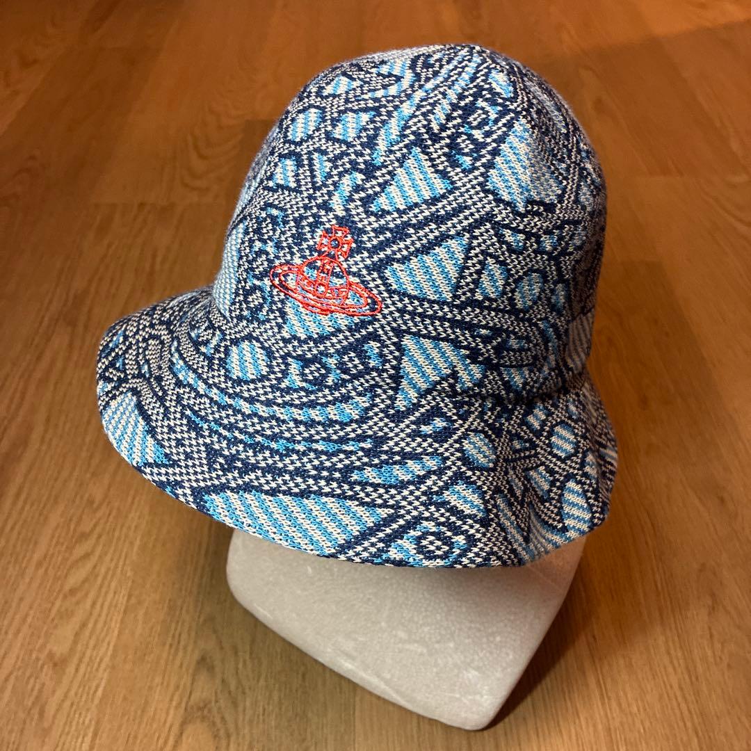 【未使用品】ヴィヴィアンウエストウッド DIAGONAL バケットハット ブルー