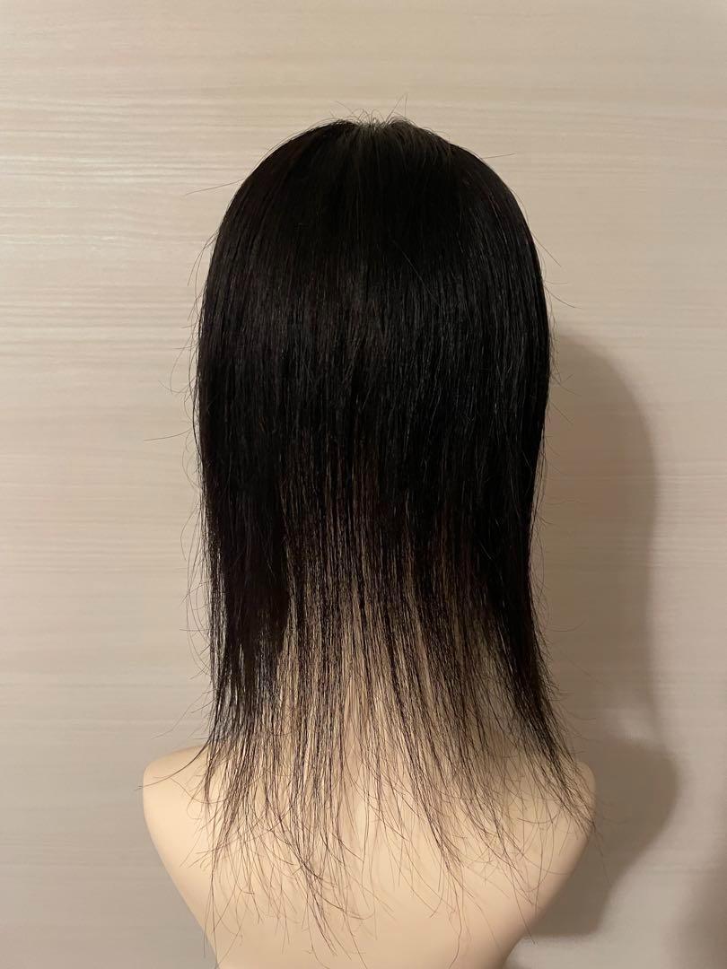 ❤全人毛100%　広範囲隠 12*13　高品質　ストレート 30　部分　黒色　❤
