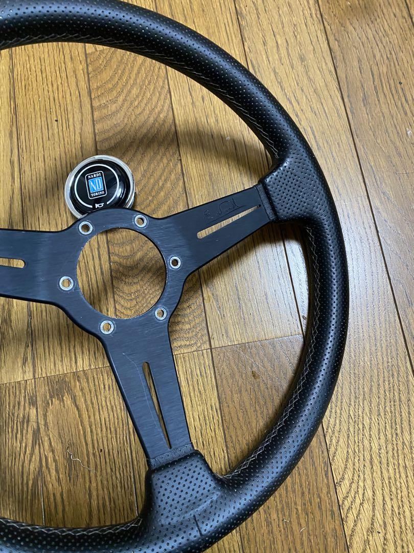 ナルディ クラシック 34パイ グレーステッチ レザーステアリング