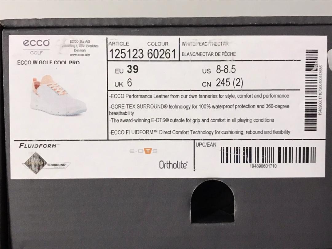 ECCO エコー レディース 天然皮革レザー ゴルフシューズ 24.5 新品訳有