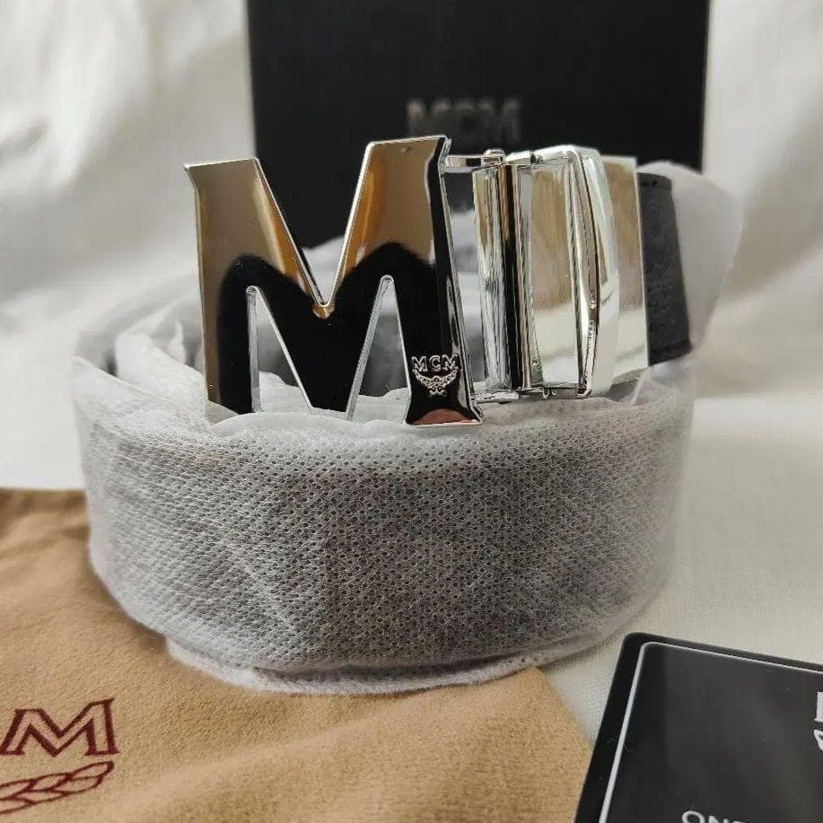 MCM リバーシブルベルト メンズ ブラック ヴィセトス新品、♥