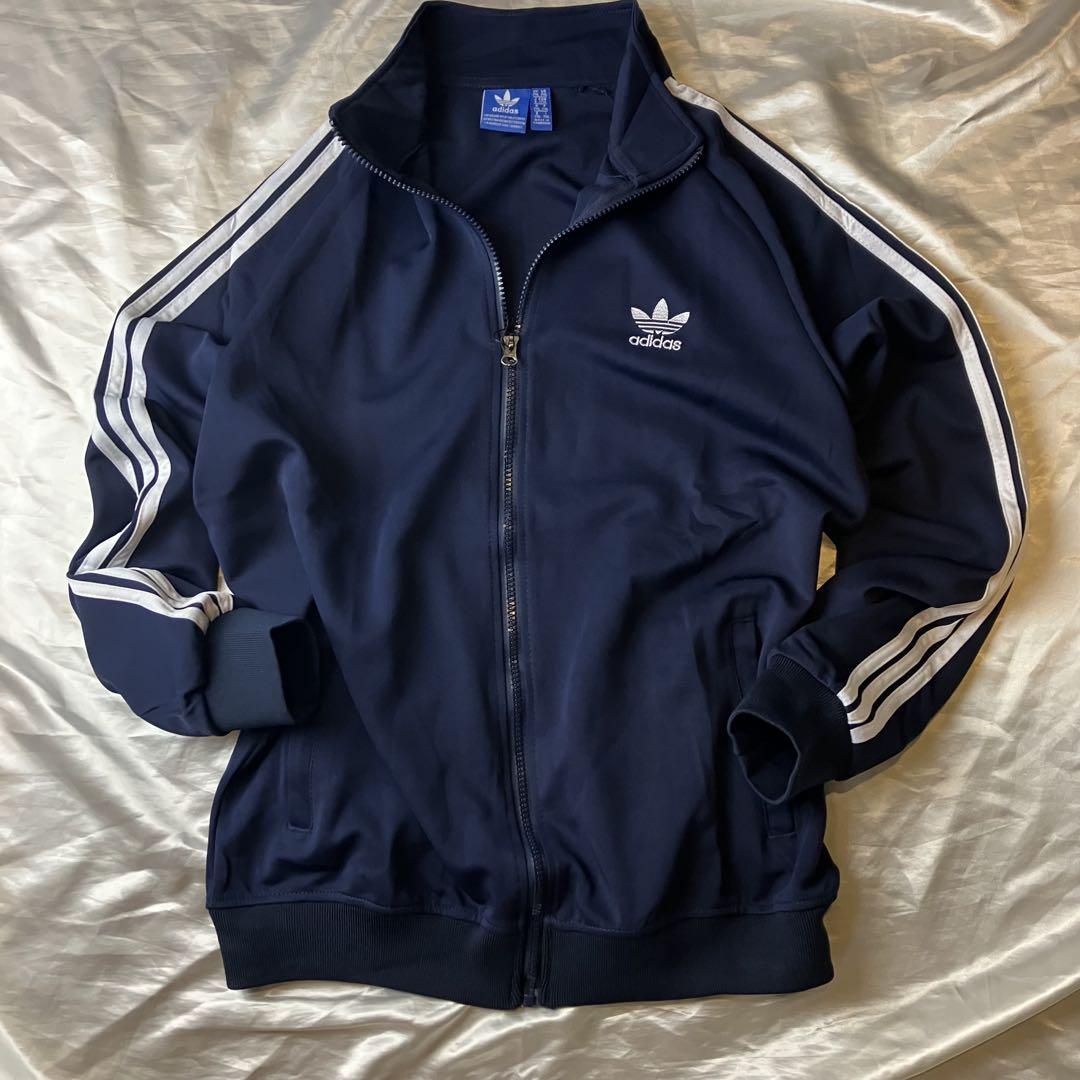 【希少カラー】adidasジャージ　ファイヤーバード　ネイビー　紺　水色　3XL adidas Originals アディダス ジャージ ファイヤーバード