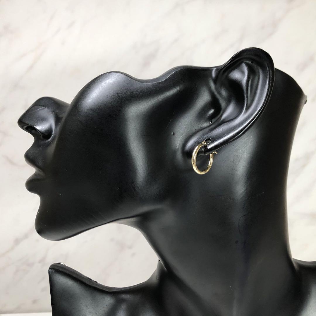 K18 18金 18k フープピアス  #215 イエローゴールド  片耳♡③②