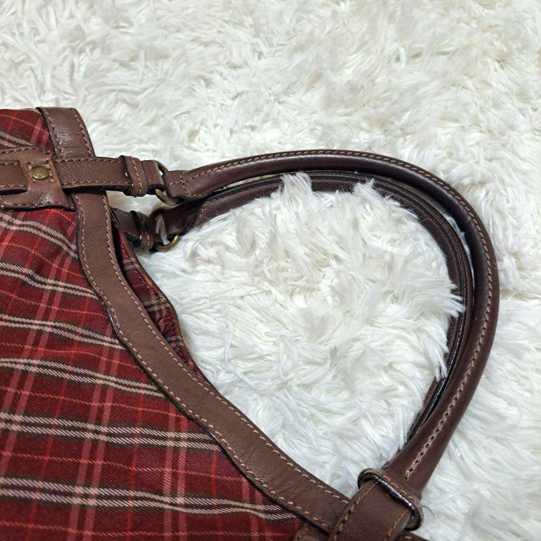 【BURBERRY BLUE LABEL】ノバチェック　レザー×ナイロン　バッグ
