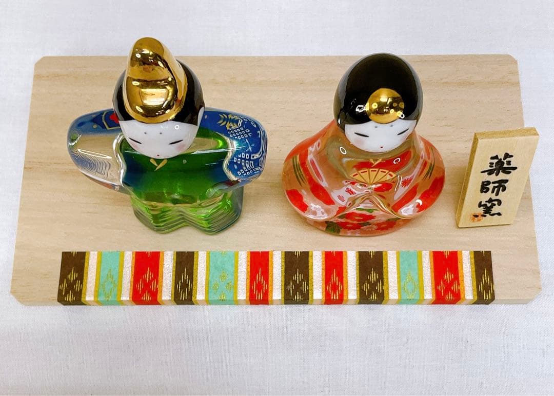 ガラス製 お雛様【華友禅立雛】お雛様飾り 雛人形 桃の節句 ひな祭り