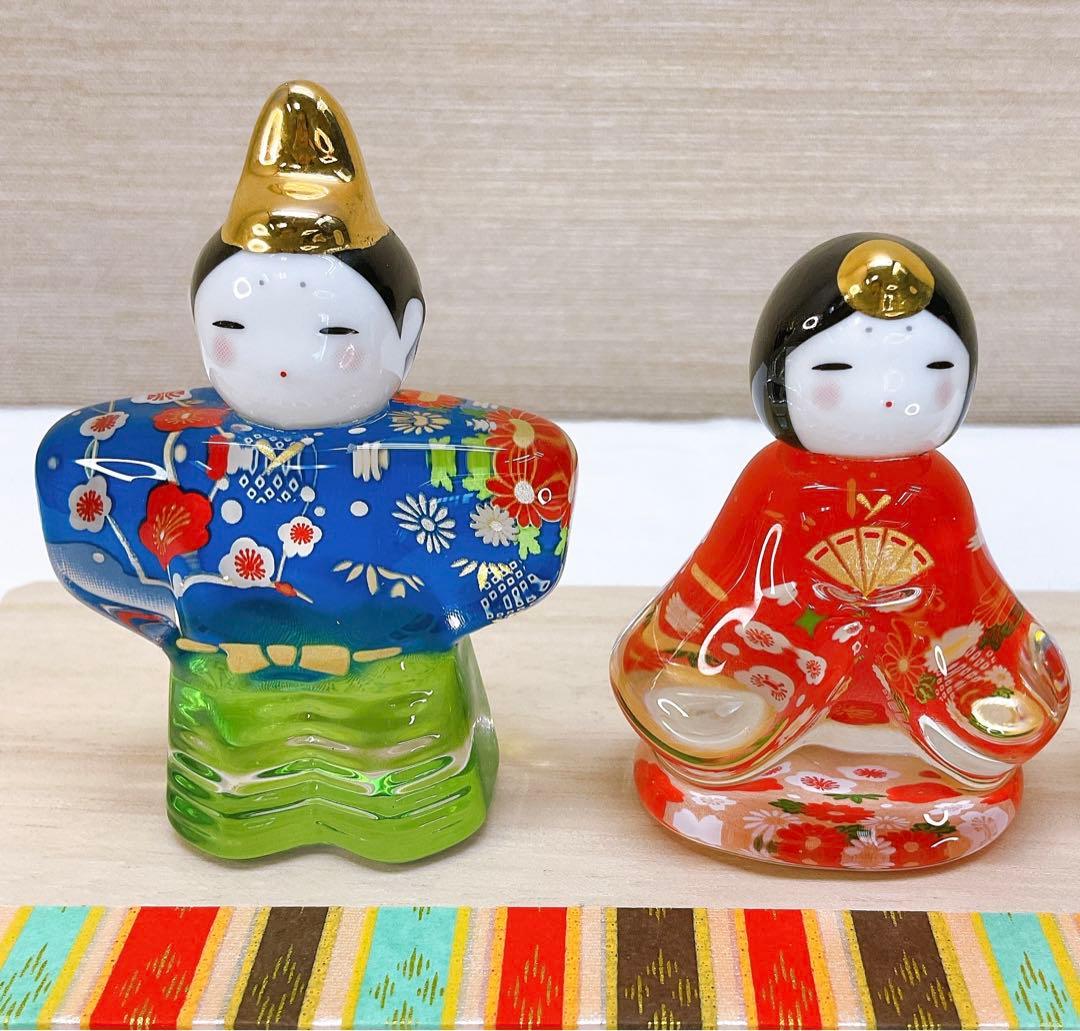 ガラス製 お雛様【華友禅立雛】お雛様飾り 雛人形 桃の節句 ひな祭り