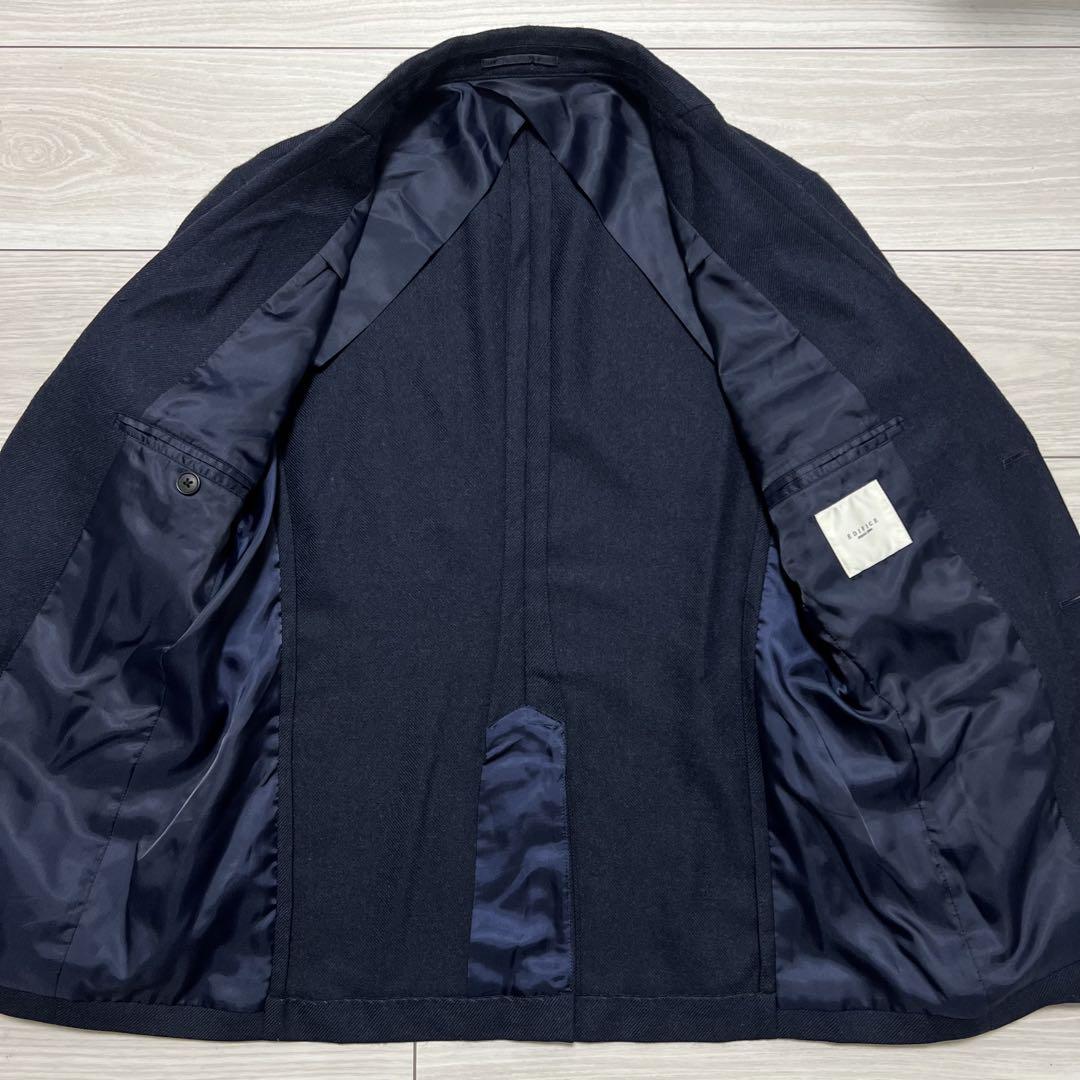 極美品✨エディフィス 近年モデル アンコン ジャケット 紺 ネイビー 無地