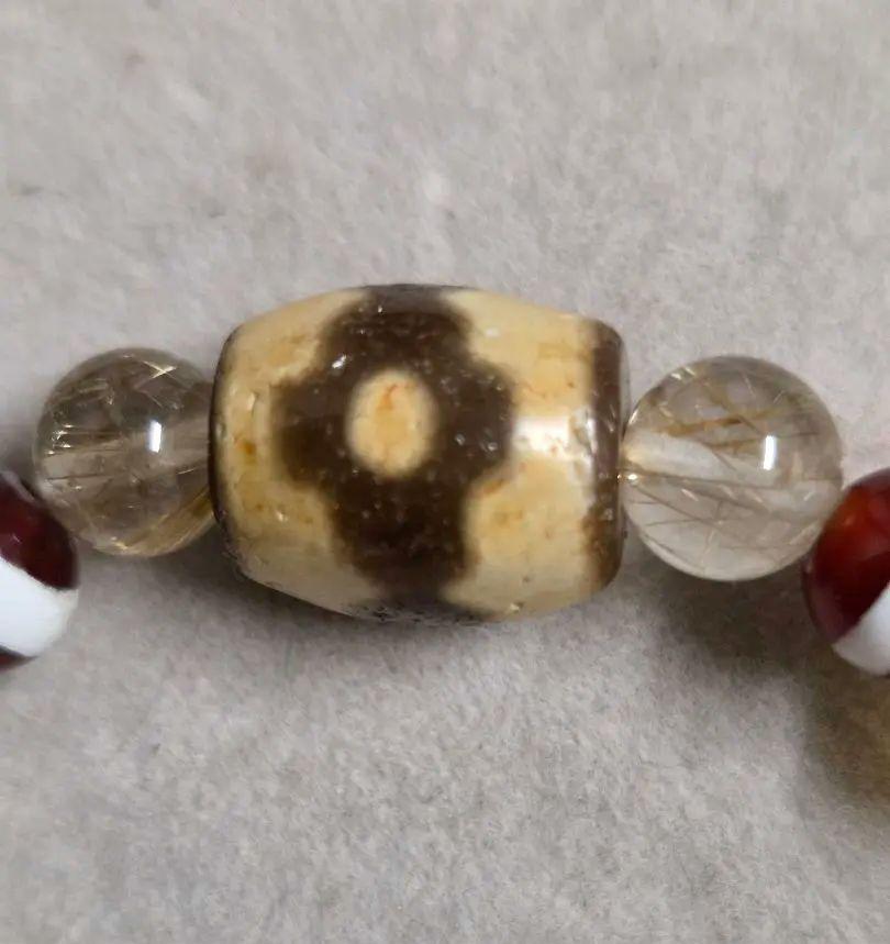 723 天珠 上肯製 龍紋蓮花二眼天珠 dzibeads！ | オンラ