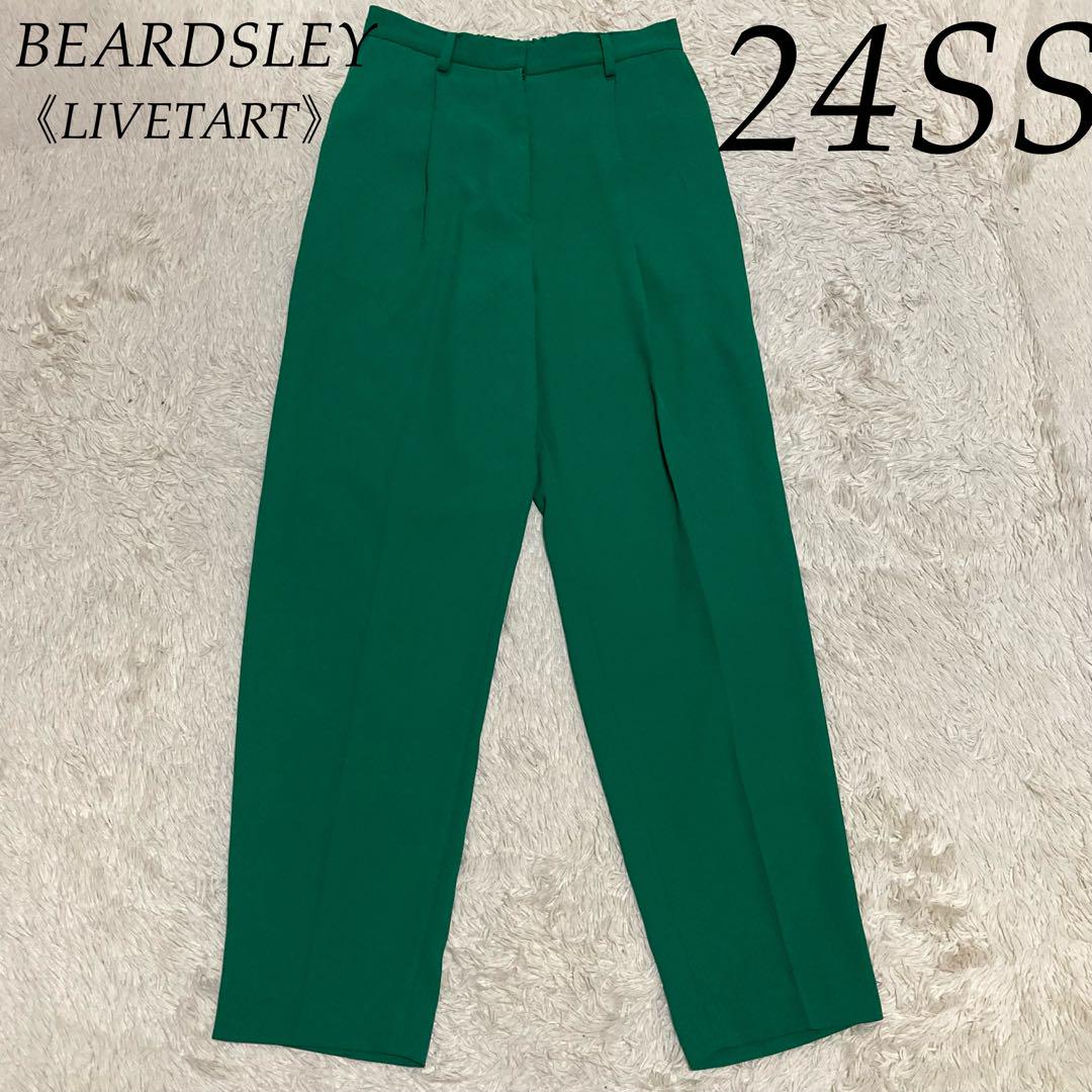 BEARDSLEY 24SS《LIVETART》 とろみ タック スラックス 緑