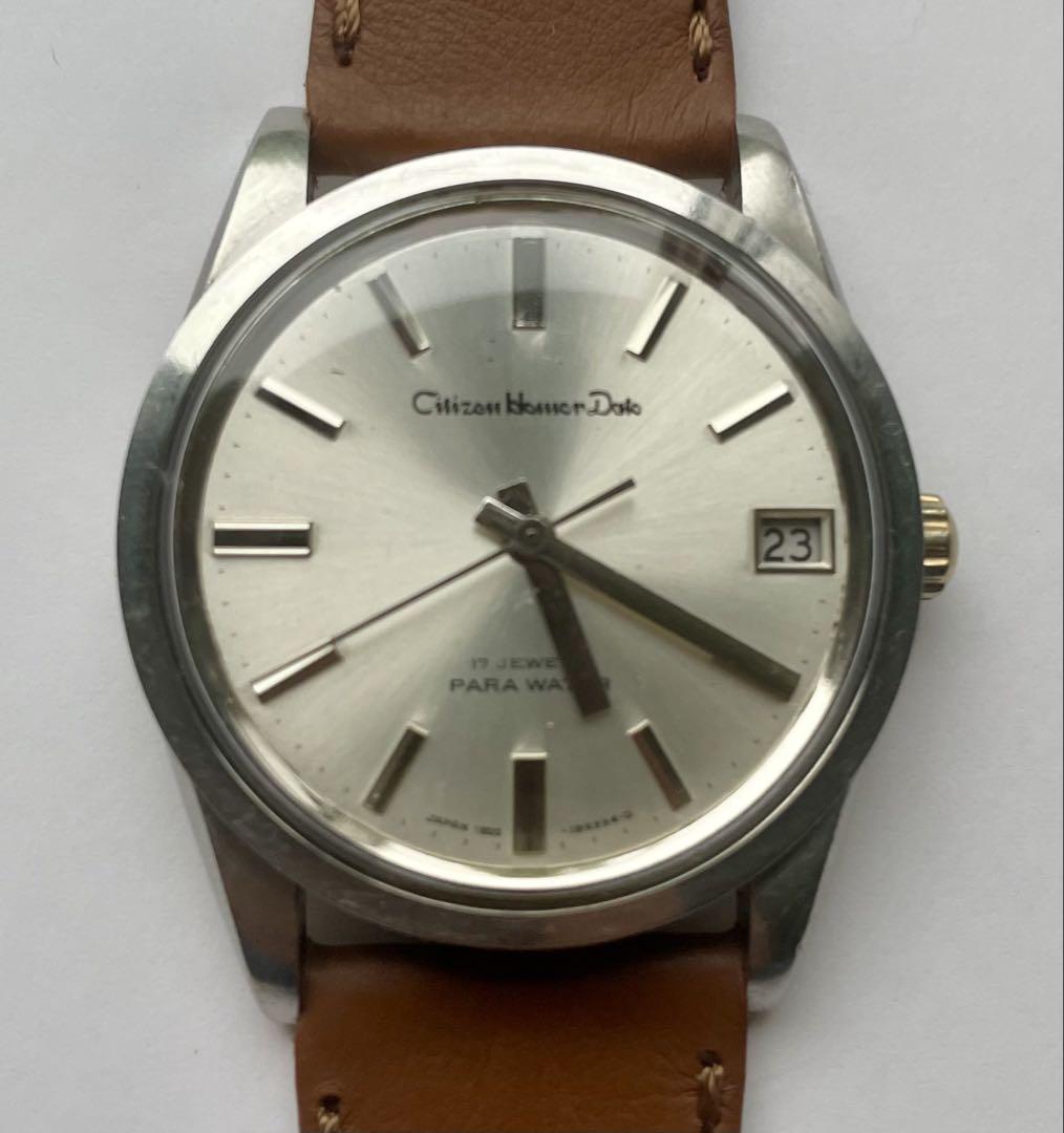 稼働品　Citizen Homer Date 17石　手巻き腕時計